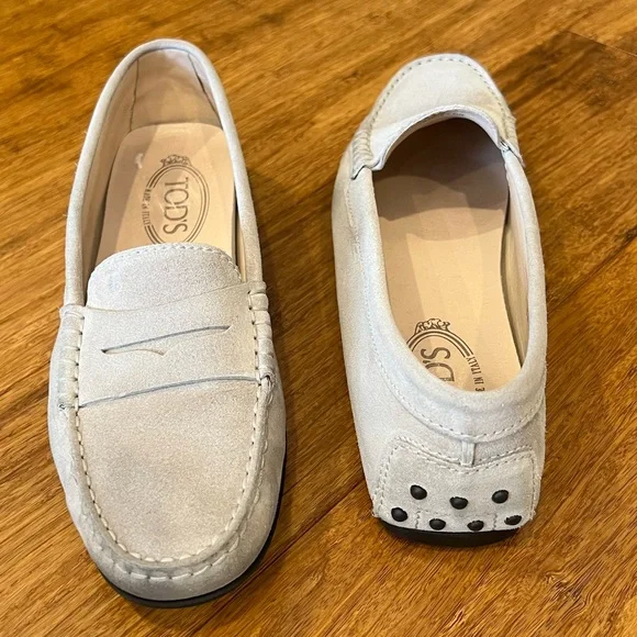 TOD’S CITY GOMMINO DRIVING SHOES IN SUEDE - light grayish taupe color size 39 - Picture 2 of 16